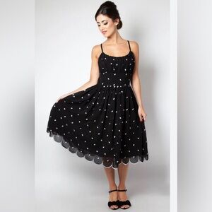 New Voodoo Vixen 50s Retro Black Polka Dot Fit & Flare Size Small 4